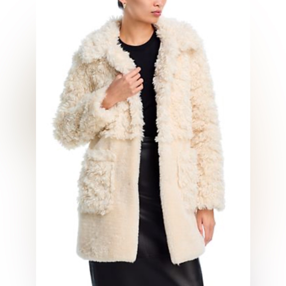 Aqua Teddy Faux Fur Jacket. NWT Size S